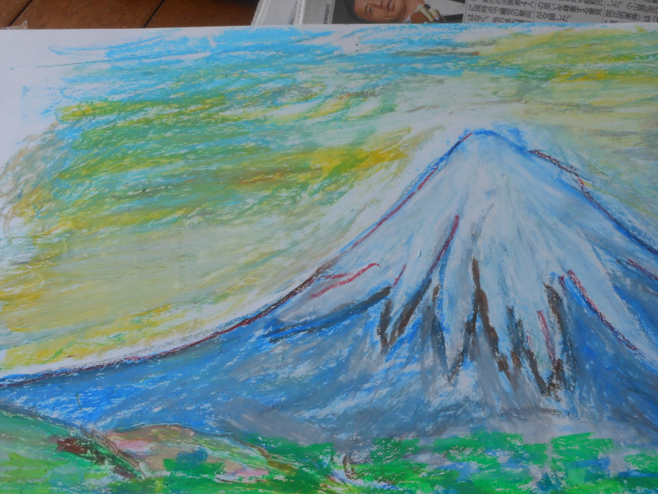 富士の山　今日どんな顔　してるかな
